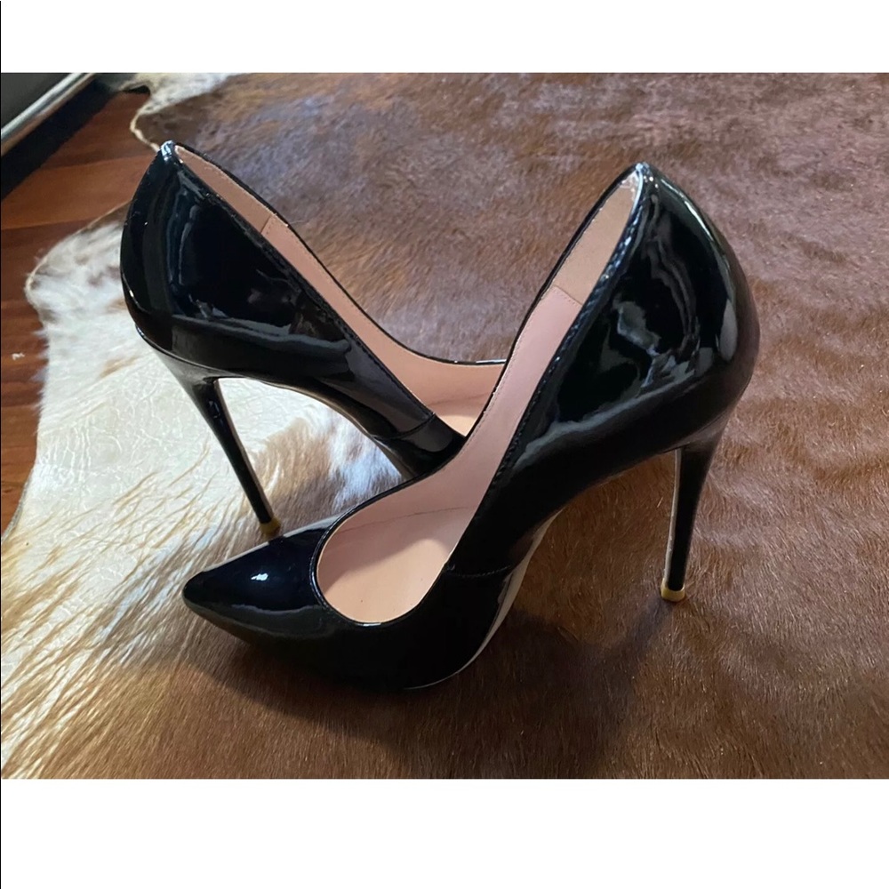 NWB Elisabet Tang High Heels Black Evening Party Cocktail Prom Shoes US Sz 7 - Picture 6 of 14
